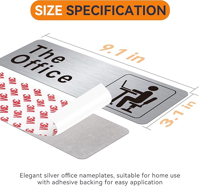 The Office Sign for Home and Business Door，Self-Adhesive Waterproof and - Image 2