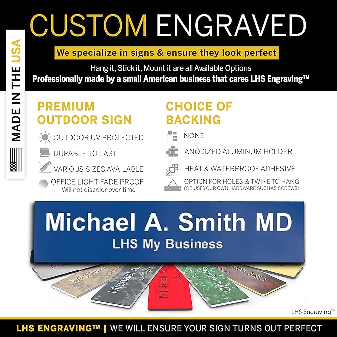 Personalized Name Plate with Choice of Mounting Holders - Image 2