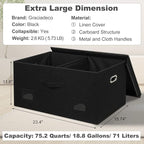 Graciadeco 75 Quarts Extra Large Decorative Storage Bins - Image 2