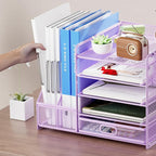 Marbrasse Desk Organizer with File Holder, 5-Tier Paper Letter Tray Organizer - Image 5