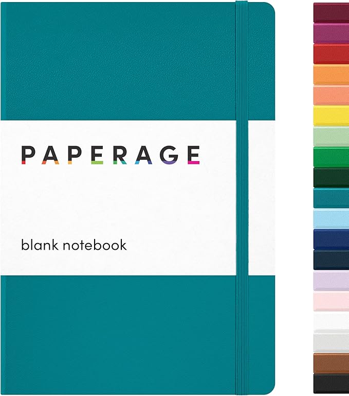 PAPERAGE Blank Journal Notebook, 160 Pages, Medium 5.6 in x 8 in by PAPERAGE