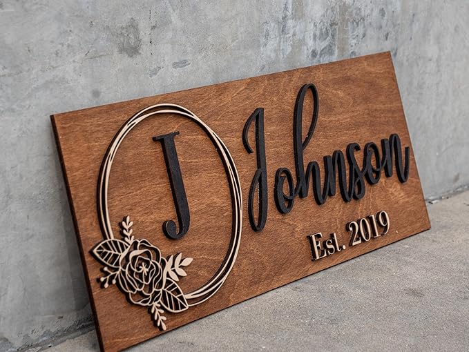 Custom Family Name Sign | Personalized Wooden Wedding Gift | Rustic Last Name - Image 9