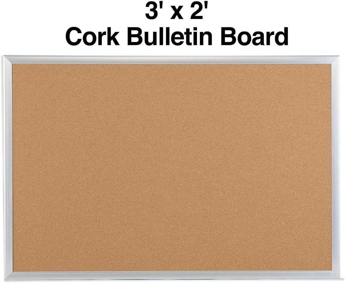Staples Cork Bulletin Board, 3x2 Feet, Oak Frame, Self-Healing