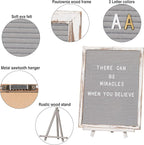 Felt Board With Rustic Vintage Frame and Stand 12x16 Inch, Numbers and Symbols - Image 3