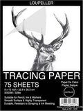 LOUPELLER 9” x 12” Tracing Paper Pad – 75 Sheets of 32lb 50g – Wrinkle Free by Loupeller