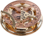 Brass Sundial Compass in Leather Case – Unique Nautical Gifts - Image 3