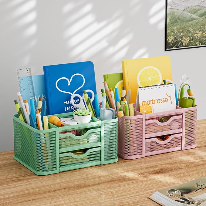Marbrasse Mesh Desk Organizer, Pen Organizer - Image 3