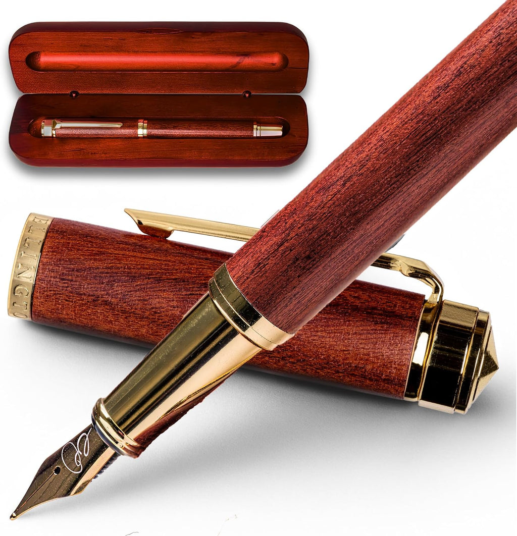 Ellington Pens Luxury Wood Fountain Pen Set – Fine Nib