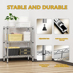 M MZG 750 lbs 3 Tier Shelf Metal Storage Shelves Wire Rack Closet Organizers - Image 7