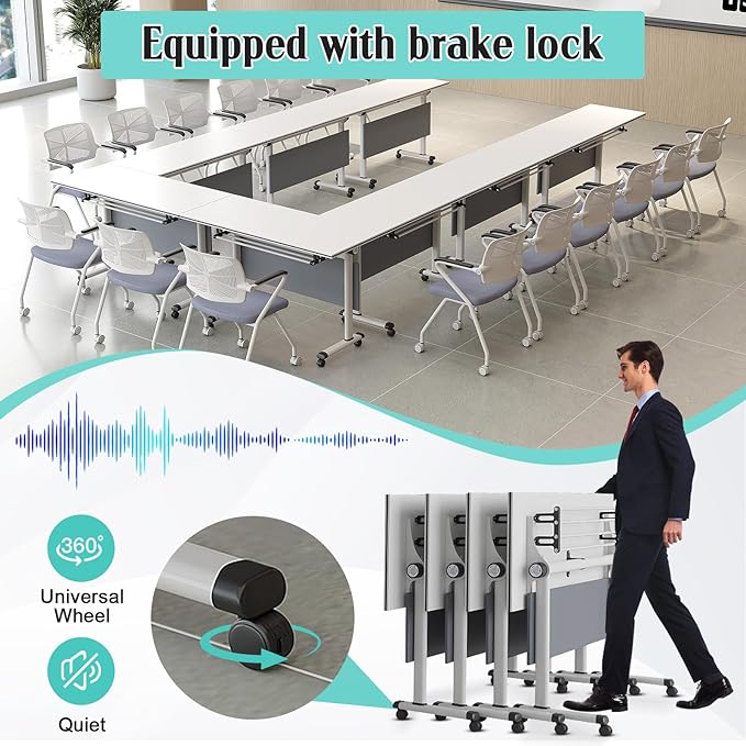 Conference Table, 55.1''Folding Conference Room Table - Image 4