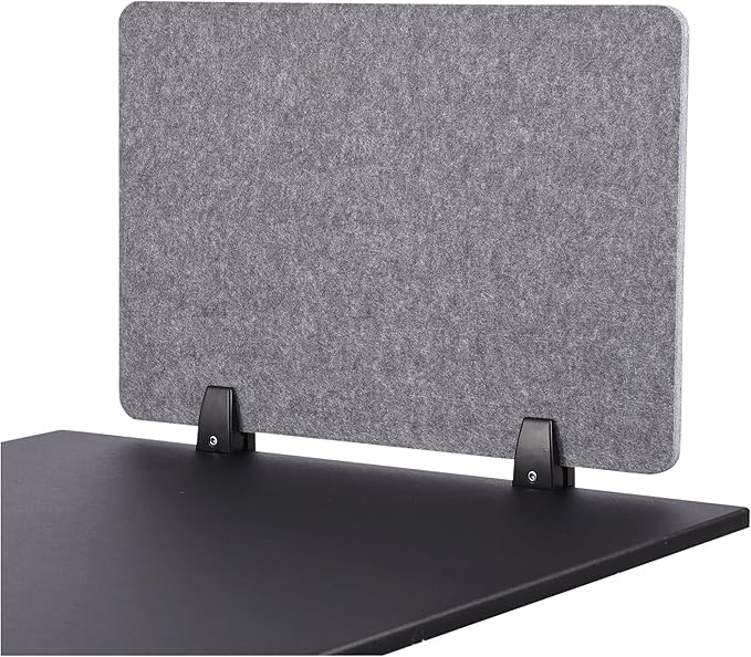 Stand Up Desk Store ReFocus Raw Clamp-On Acoustic Desk Divider Mounted Privacy by SStandUpDeskStore