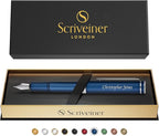 Scriveiner Personalized Luxury EDC Fountain Pen, Stunning Matt Blue Pocket Pen - Image 9