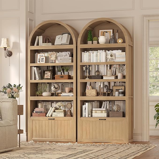 81" Tall Arched Cabinets, Bookcase - Image 9