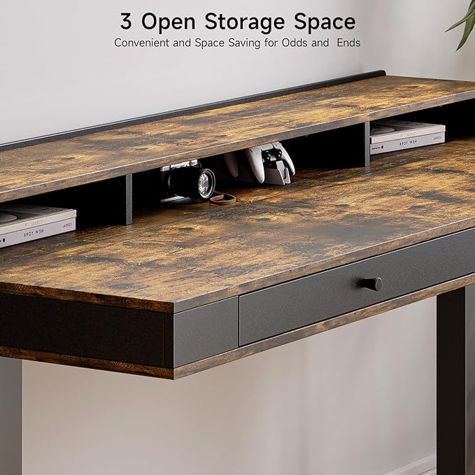 ONBRILL Standing Desk with Drawers, 55x23.6 Electric Stand Up Desk with Storage - Image 6