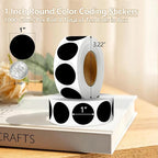 Black 1 Inch Round Color Coding Dot Labels, 10 Rolls 10000 Dot Stickers in - Image 2