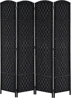 HOMCOM Room Divider, 4 Panel Folding Privacy Screen, 6FT Tall Portable Wicker by HOMCOM