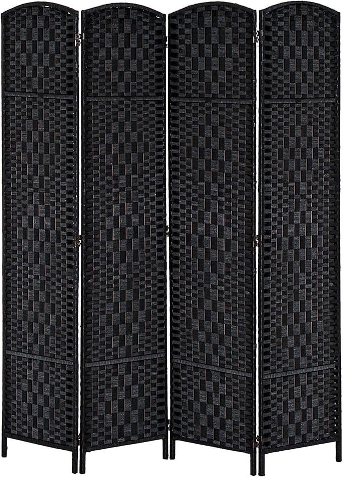 HOMCOM Room Divider, 4 Panel Folding Privacy Screen, 6FT Tall Portable Wicker by HOMCOM
