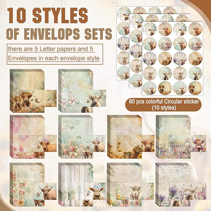 TaoBary 160 Pcs Stationery Paper Set 50 Double Sided Stationery Papers - Image 2