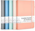 feela 5 Pack Notebooks Journals Bulk, Hardcover Classic Ruled Lined Journals by feela