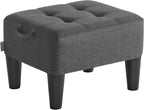 songmics foot stool, small linen-look fabric ottoman with, main product view