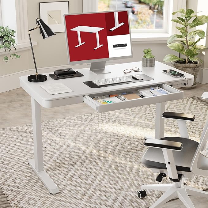 SANODESK Standing Desk with Drawer, Electric Height Adjustable Home Office Desk - Image 2