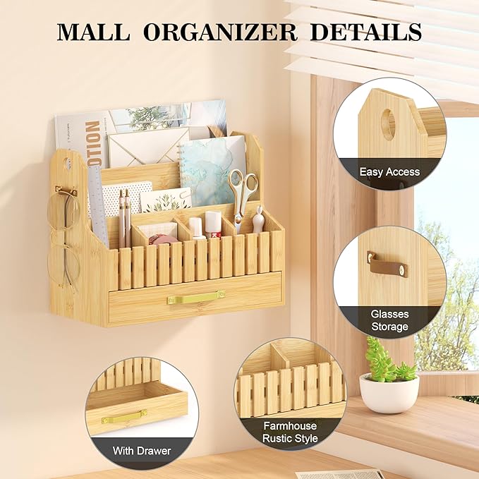Bamboo Mail Organizer Countertop - Image 4