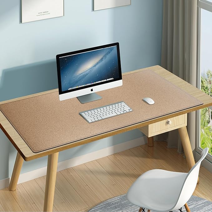 Mydours Extra Large 48" x 20" Desk Mat, Cork & PU Leather Desk Pad XXL - Image 5