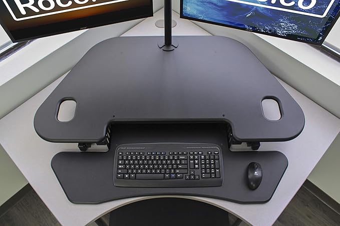 Rocelco 46" Height Adjustable Corner Standing Desk Converter - Image 7