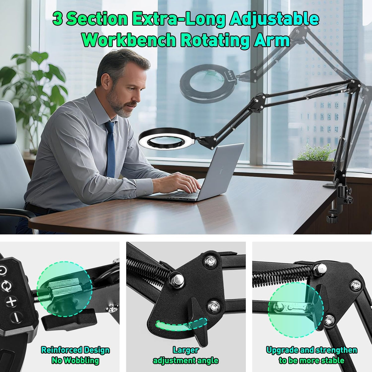 12X Magnifying Glass with Light and Stand, Soldering Helping Hands