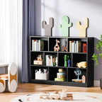 Cozy Castle Black Bookshelf, 3-Tier Open Shelf Bookcase, 10 Cube Storage - Image 6