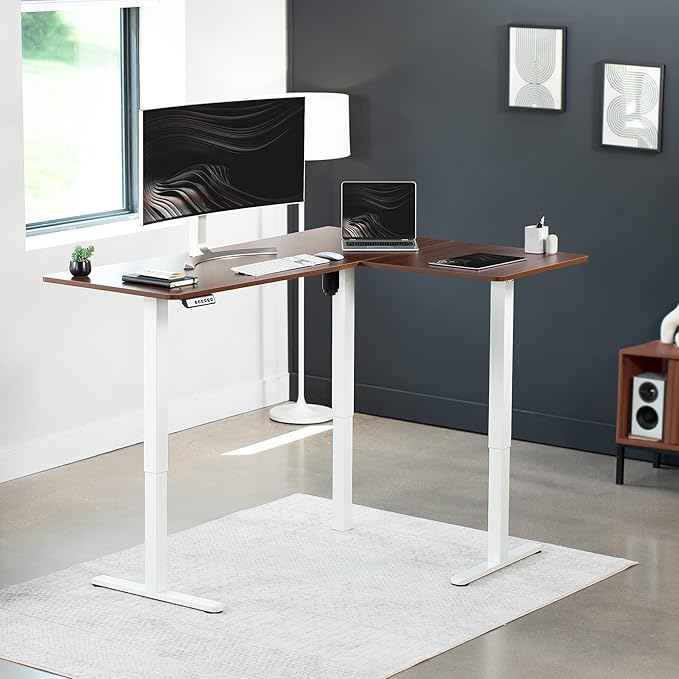 VIVO Electric Corner 63 x 47 inch L-Shaped Standing Desk, Memory Height - Image 2