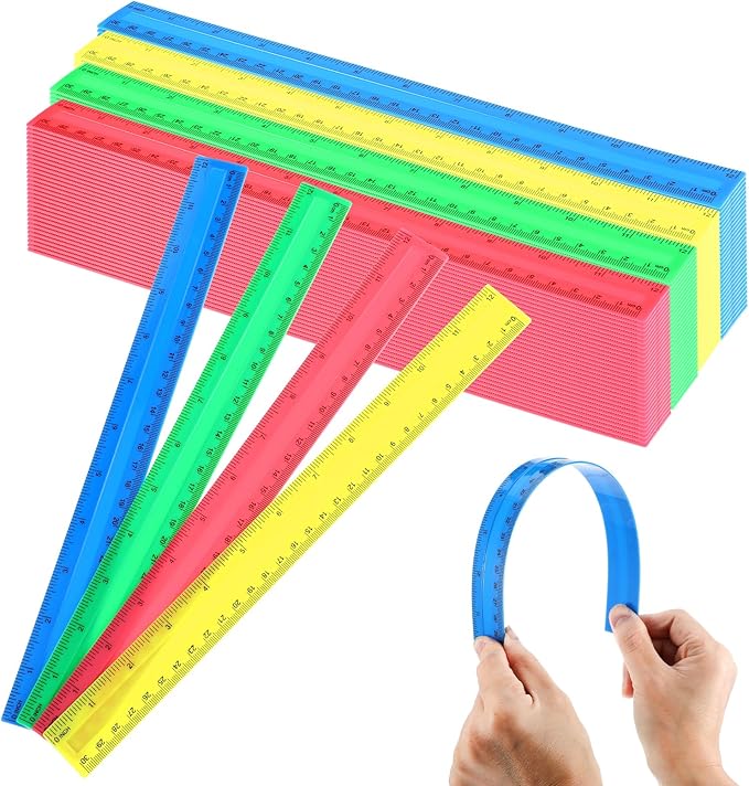 120 Pack Clear Plastic Rulers 12 Inch, Rulers Bulk by AojSup