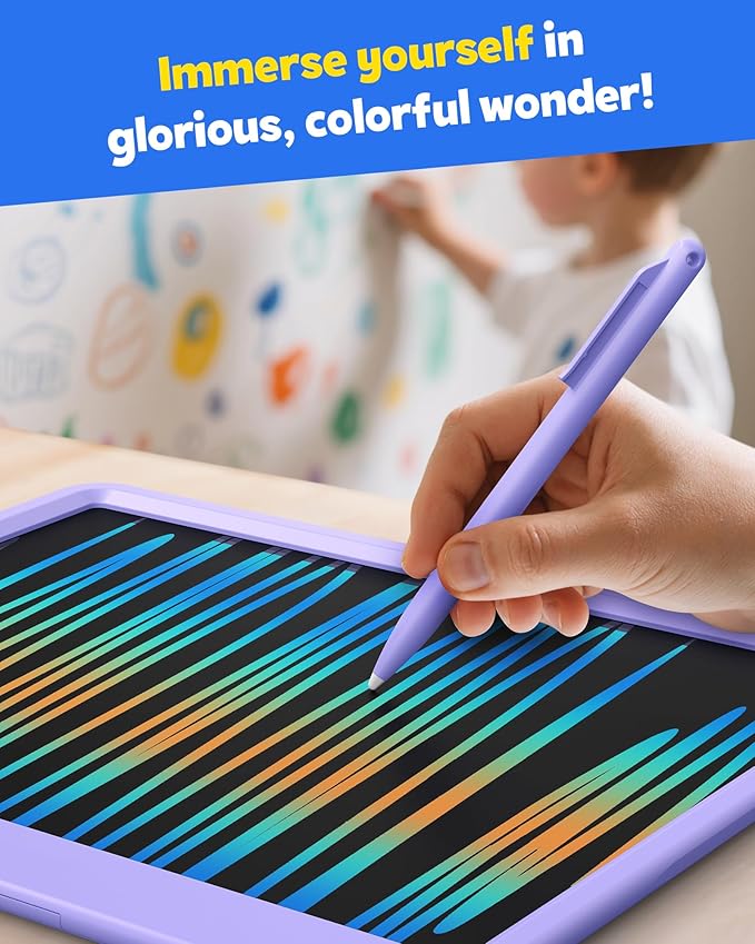 TEKFUN LCD Writing Tablet Doodle Board, 12inch Colorful Drawing Travel - Image 4