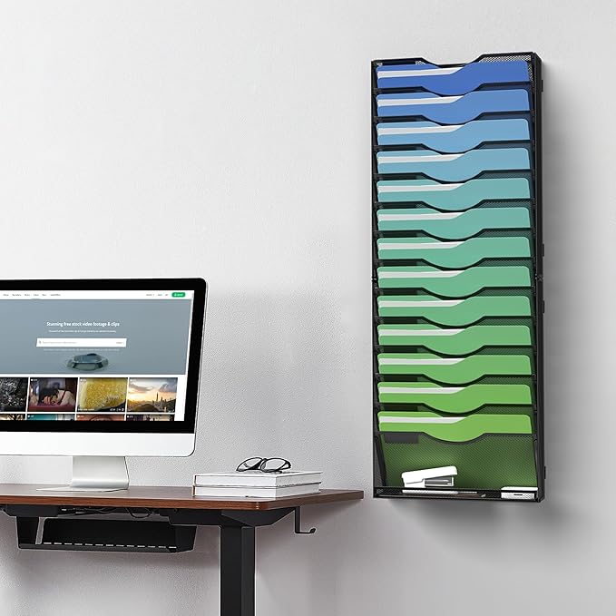 Kuntine.B Wall File Organizer Office Hanging Magazine Holder Wall File Organizer - Image 7