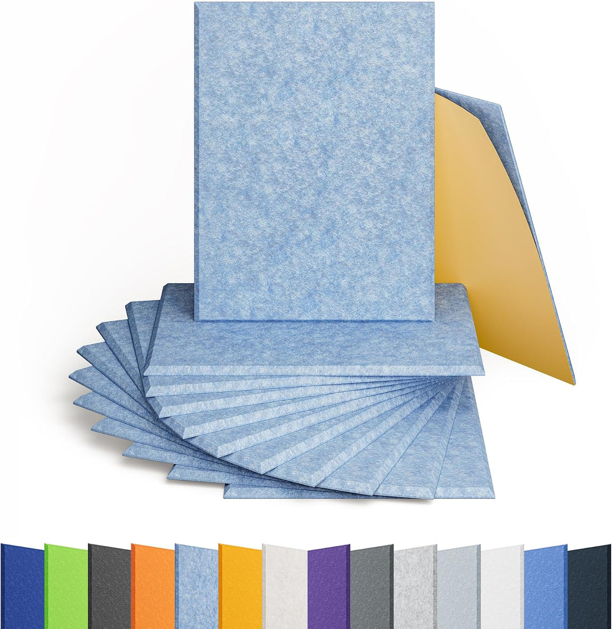 Amantech 12 Pack Acoustic Panels Self Adhesive Sound Proof Foam, High Density
