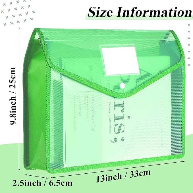 Epakh 10 Pieces Plastic File Folders Envelope Expanding File Wallet Organizer - Image 2