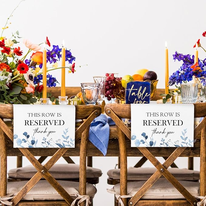 ChissNook Reserved Seating Chair Signs, This Row Is Reserved Pew Cloths Seating - Image 6