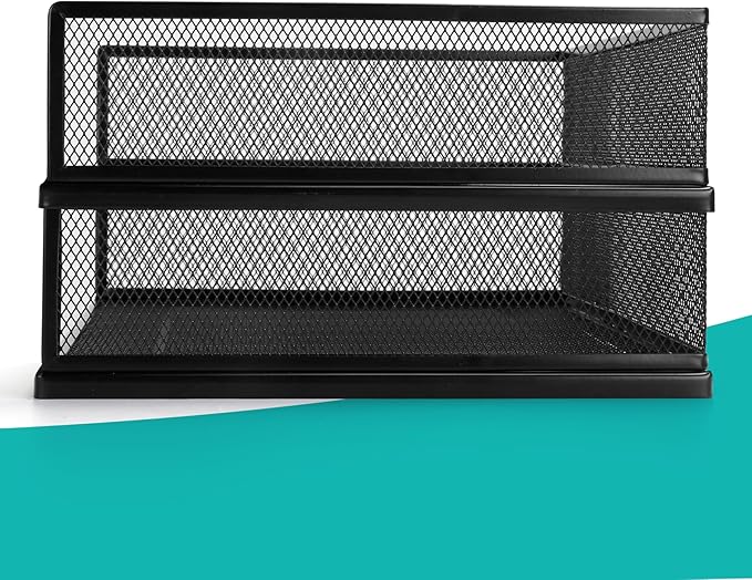 AZFUNN Wire Mesh Letter Trays Paper Tray Desk File Organizer, 2 Pack Stackable - Image 7