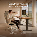Desktronic HomeOne Standing Desk 60x30 — Ergonomic Sit Stand Home Office Desk, Made in Europe, Electric Dual Motor Height Adjustable, USB & USB-C Charging, Wobble-Free, Touchscreen, 3 Memory Presets