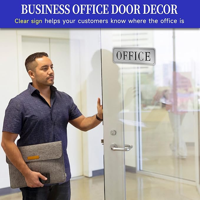 The Office Door Sign for Home and Business，Self-Adhesive Waterproof and - Image 6