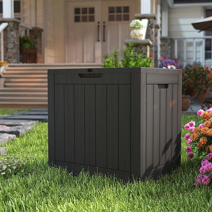 Yardgrace 35 Gallon Outdoor Storage Box Waterproof, Resin Deck Boxes - Image 7