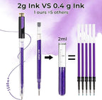 ZSCM Retractable Glitter Gel Pens, 12 Colors Large Capacity Purple Glitter - Image 3