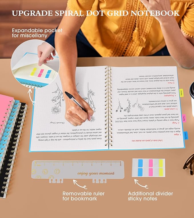 UEBZFOCS Dotted Notebook, Spiral Notebook Journal 8.5” x 11”, A4 Large Dot Grid - Image 5