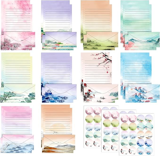 TaoBary 160 Pcs Stationery Paper Set 50 Double Sided Stationery Papers by TaoBary