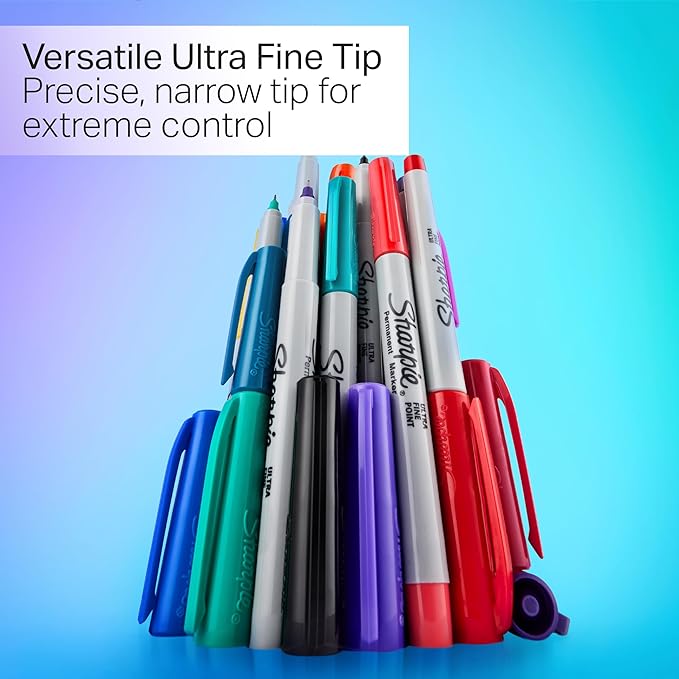 Sharpie Glam Pop Permanent Markers, Ultra Fine Tip Set, Coloring and Drawing - Image 4
