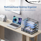 desk organizer with 5 tier file holder and, side view