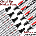 Thenshop 24 Pack Jumbo Permanent Markers Bulk: Large Chisel Tip Permanent - Image 4