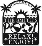 Personalized Pool Sign, Pool Gift, Custom Pool Decor, Custom Metal Pool Sign by HYTSIGN