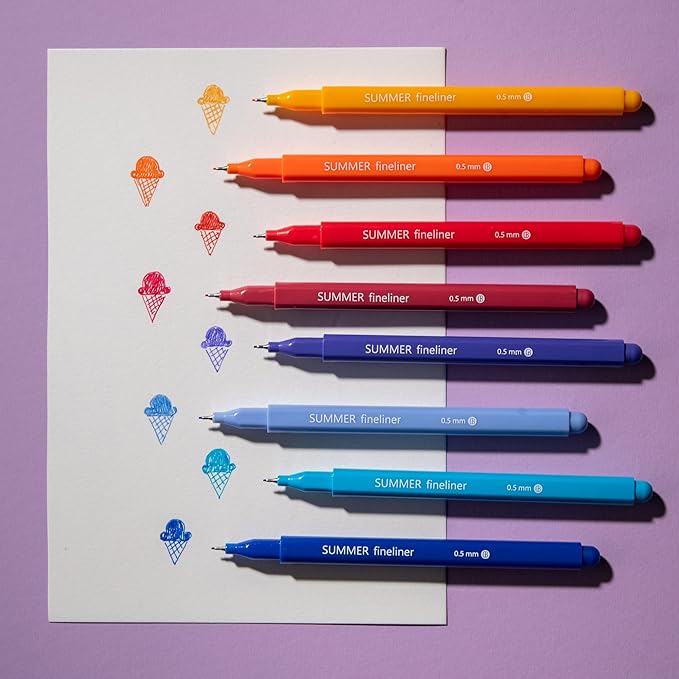 DIVERSEBEE Fine Tip Pens, 8 Bible Pens No Bleed Through, 0.5mm Fine Point - Image 2