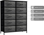 Sorbus Dresser with 10 Faux Wood Drawers - Image 4